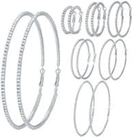Silvertone Hoop Earring Set